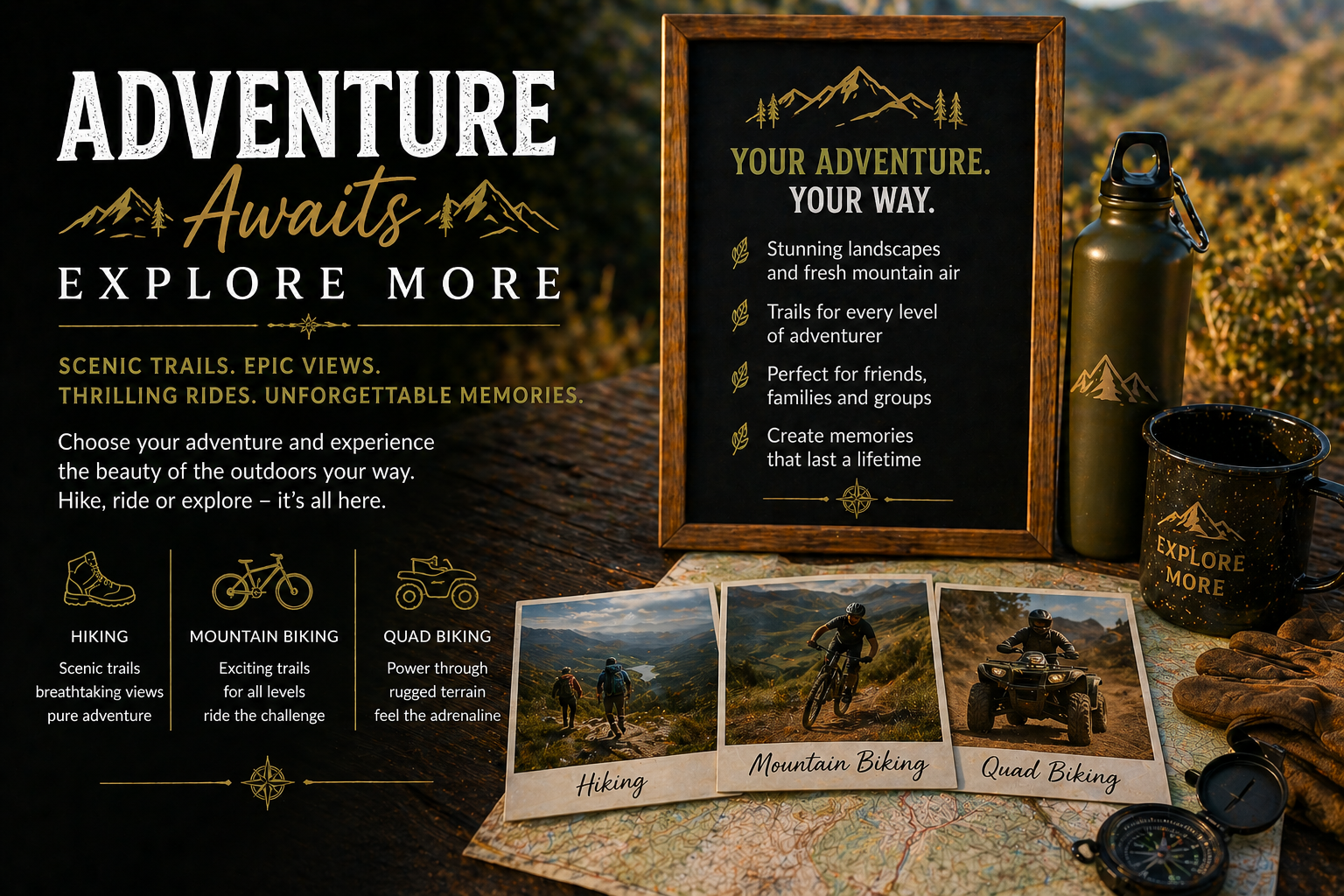 5 Hiking, Mountain Biking, Quad Biking